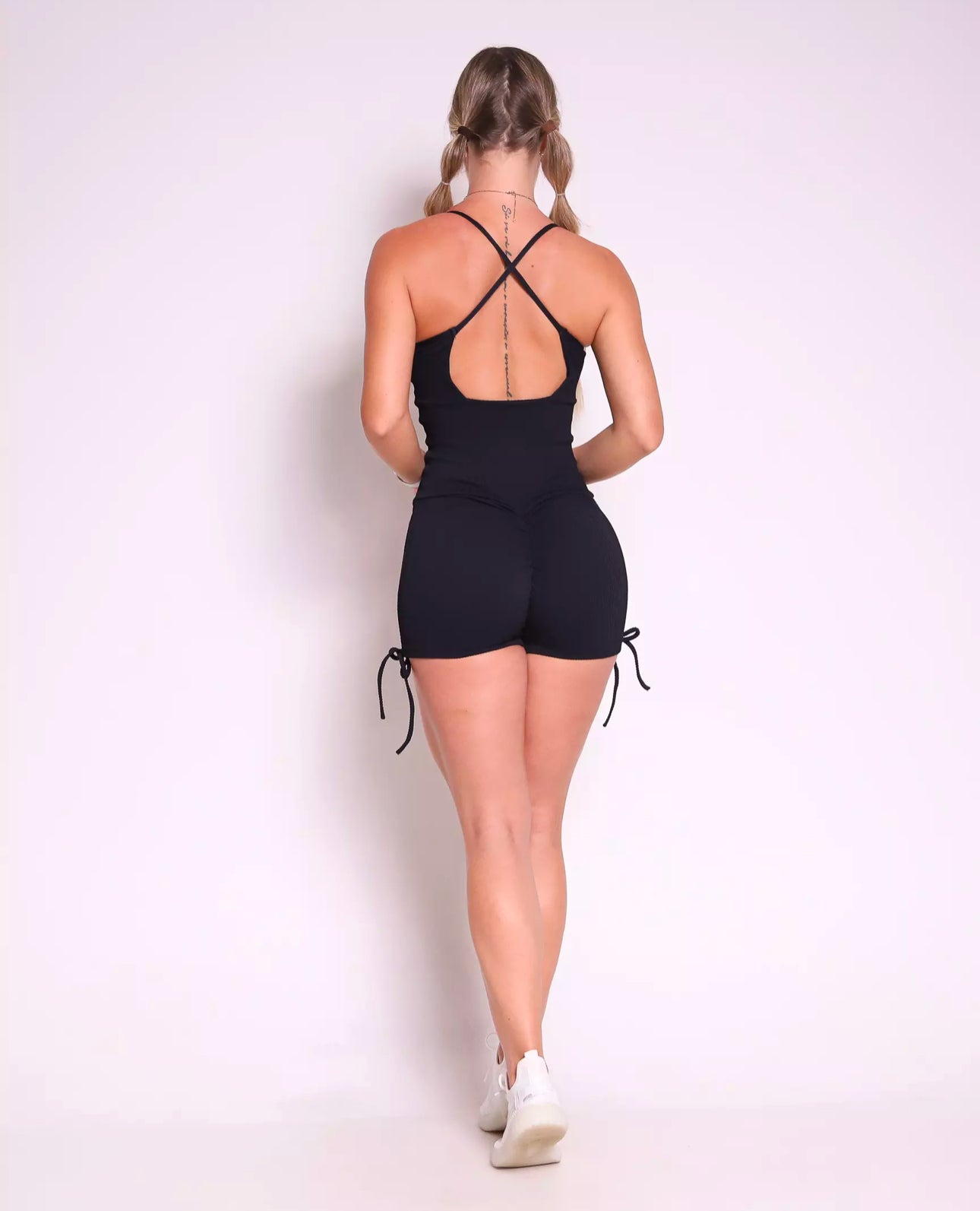 Black Compression Scrunch Romper