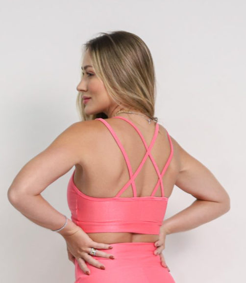 Cindy Vivi Pink Lemonade Sports Bra