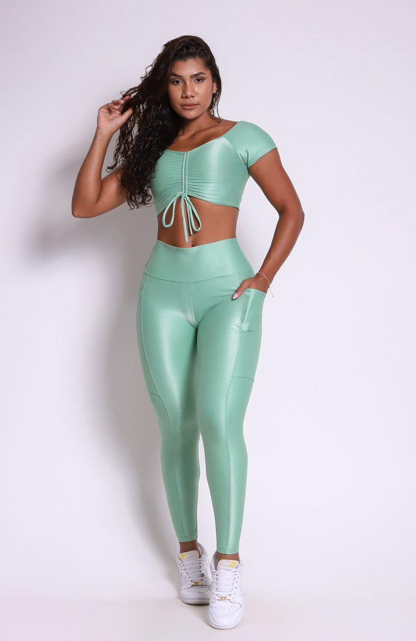 Cindy Bella Pistache Crop Top