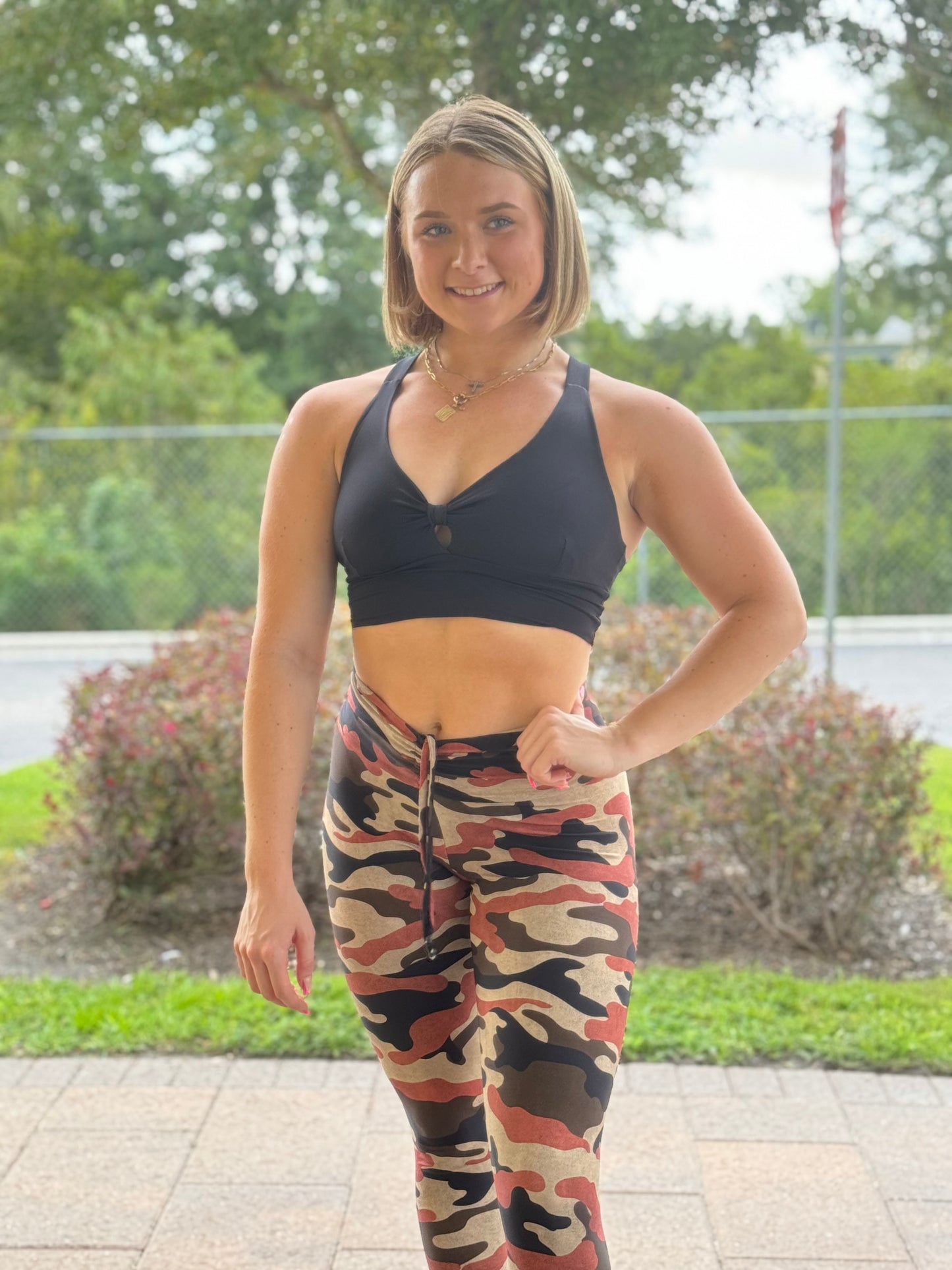 Orange Camouflage Scrunch Booty Legging