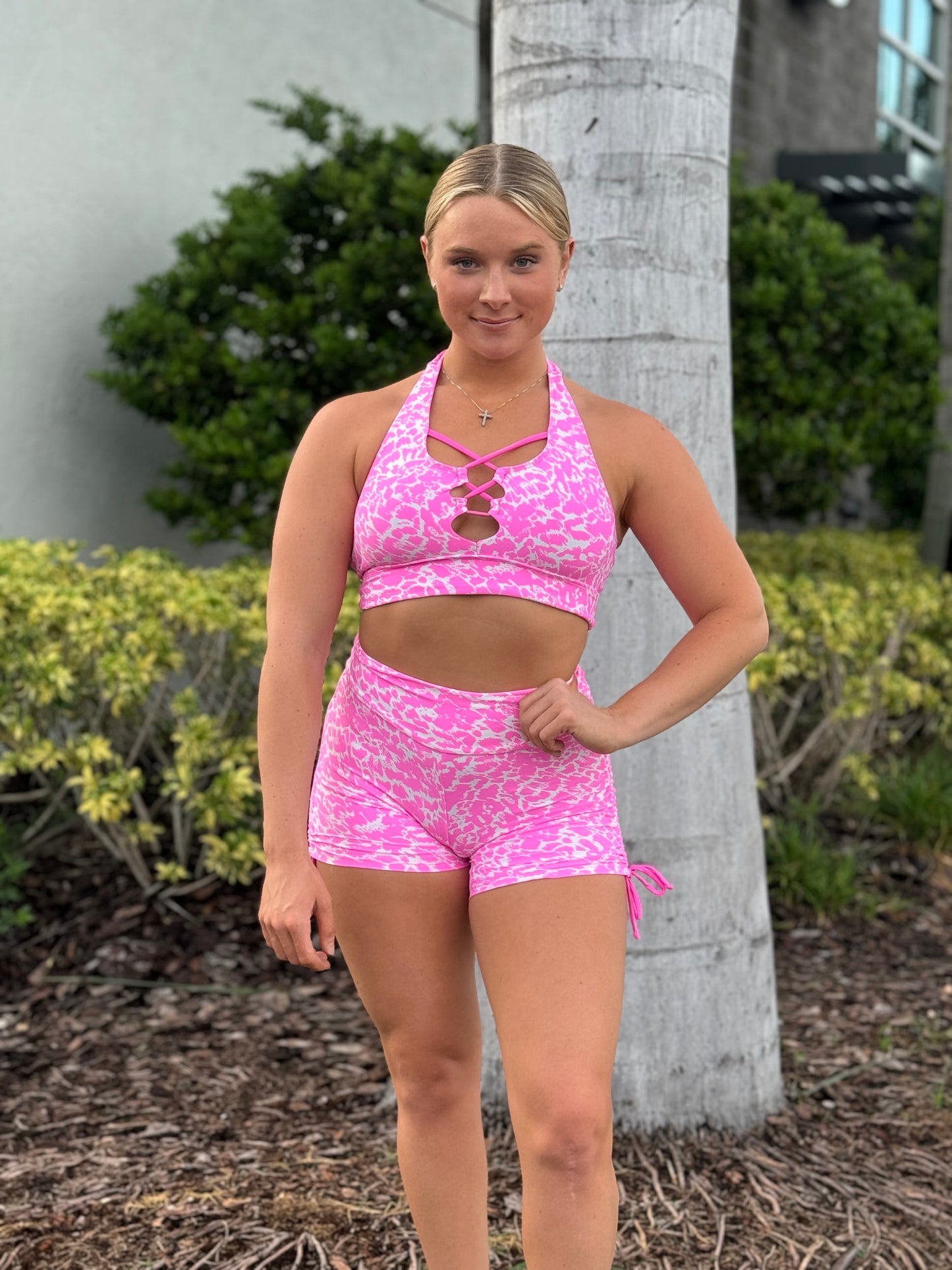 Pink Cross Shorts