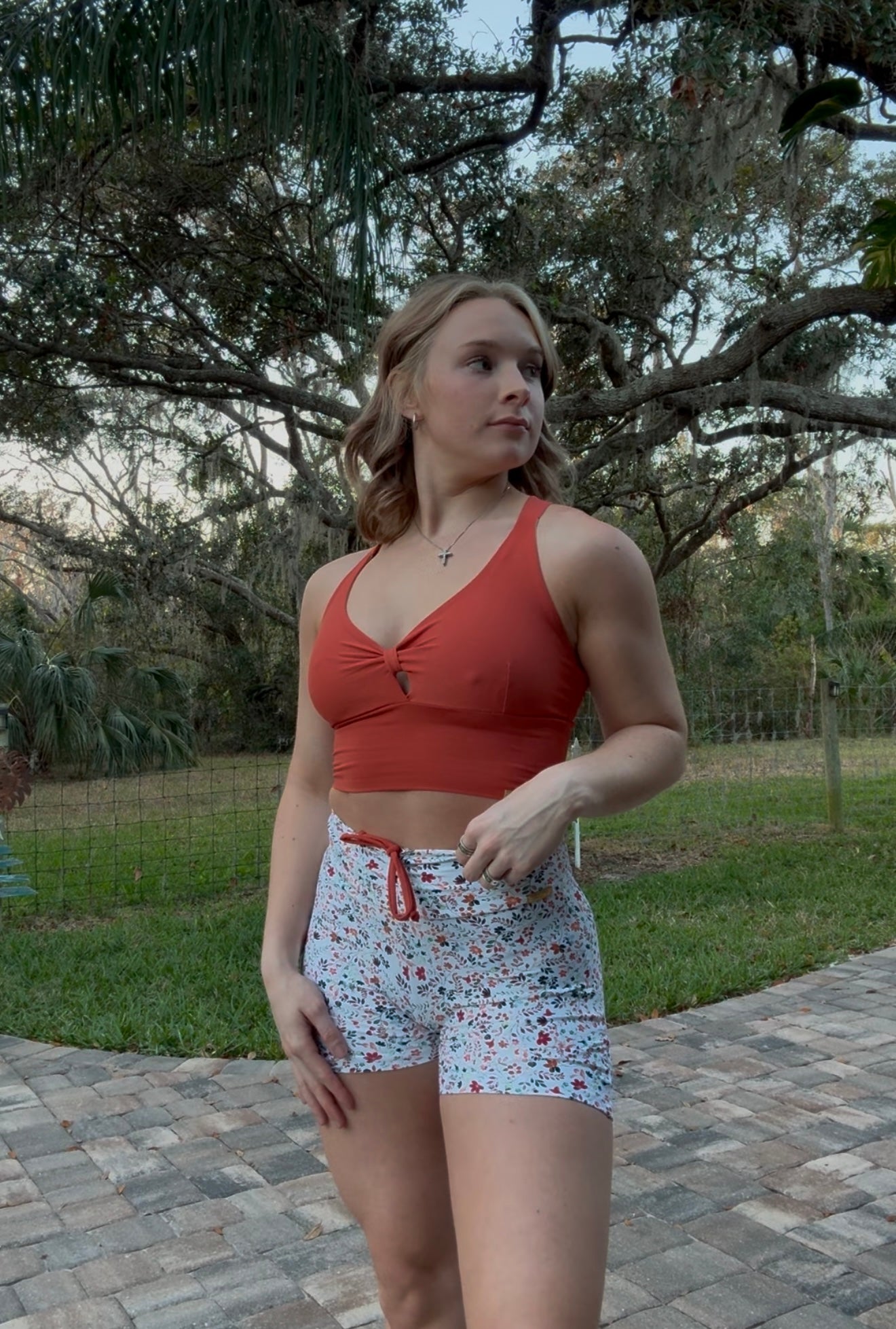 Flowers Scrunch Booty Shorts
