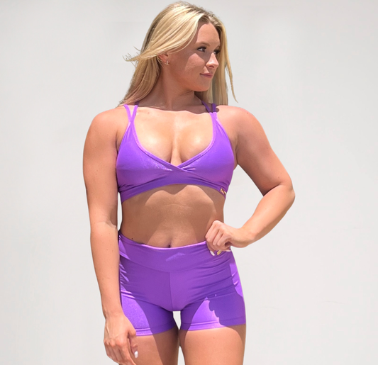 Alexandra Shiny Purple Shorts