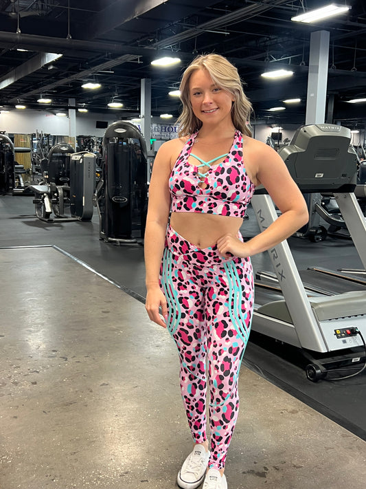 Adilas Pink Cheetah Leggings