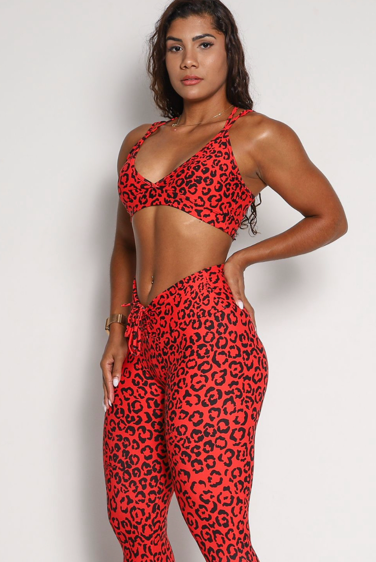 Andressa Red Cheetah Leggings
