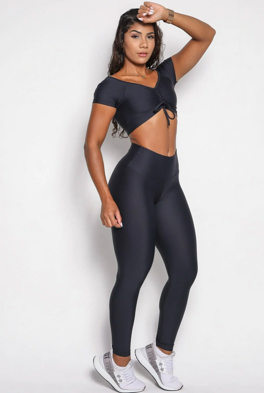 Bella Black Crop top