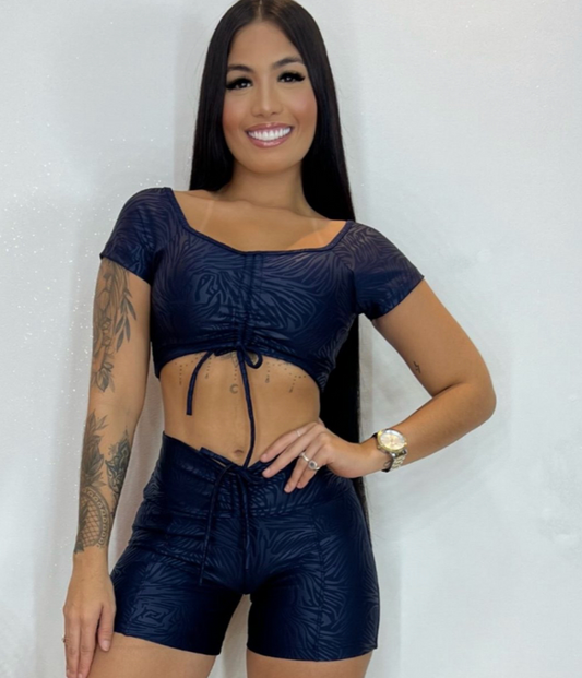 Bella Navy Crop top