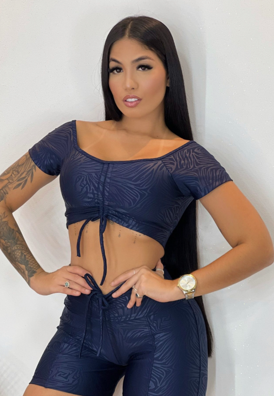 Bella Navy Crop top