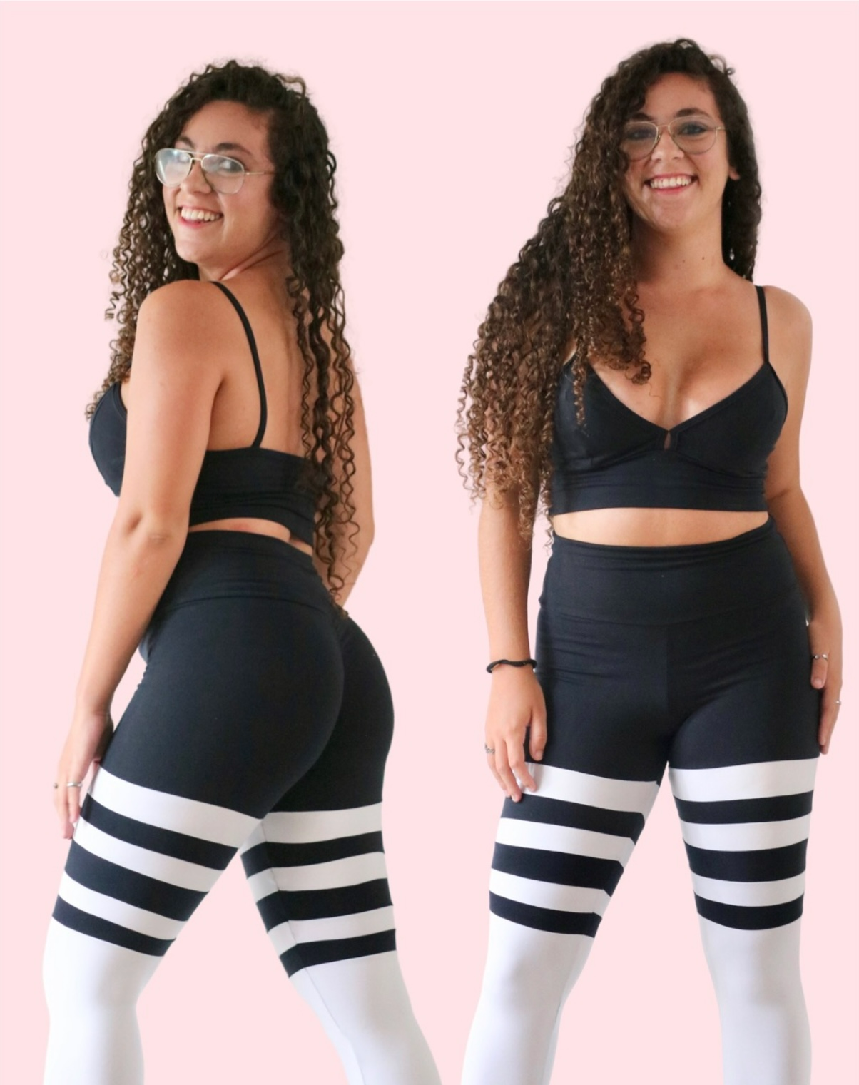 Black Striped Leggings