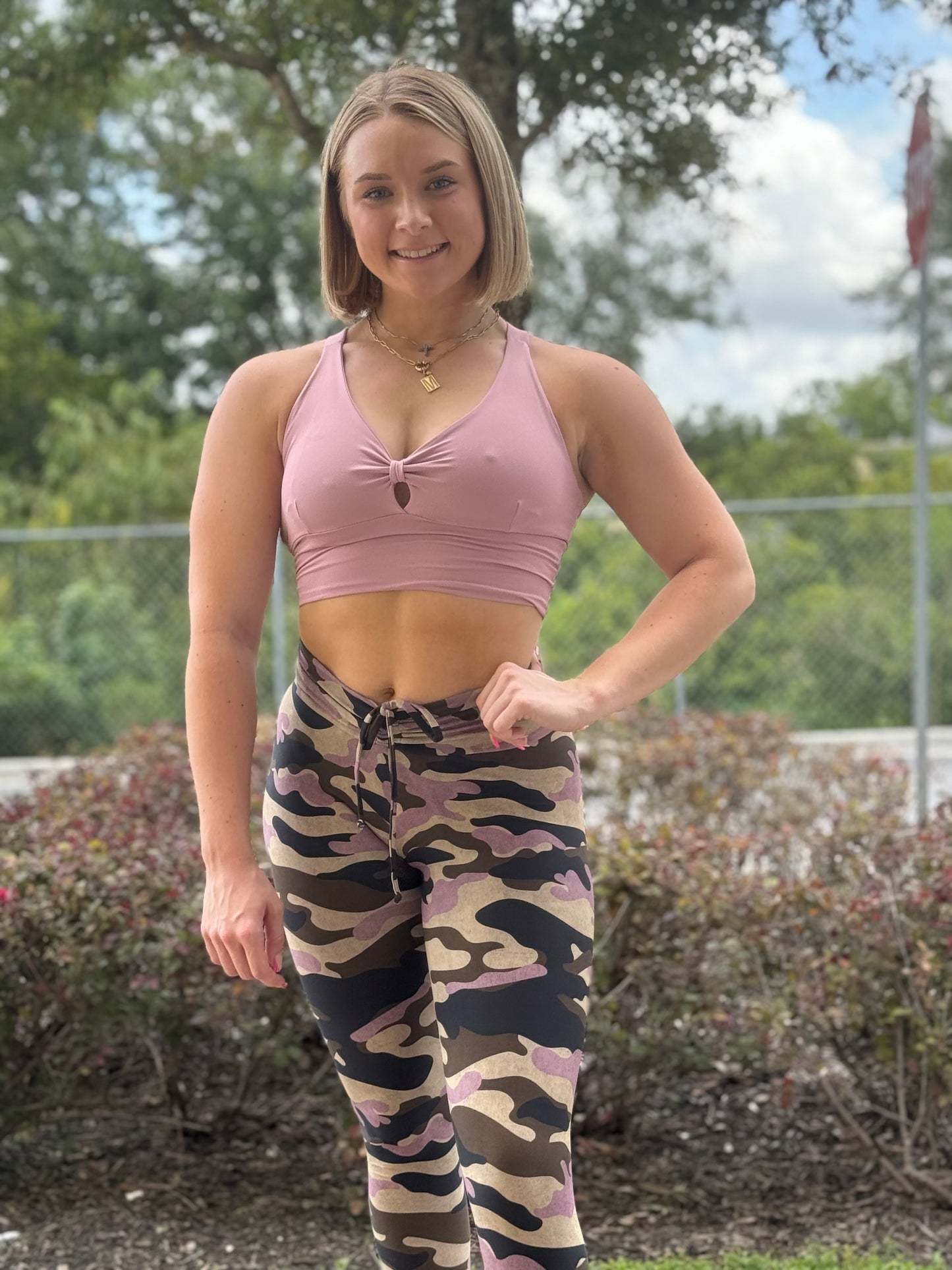 Pink Camouflage Scrunch Booty Legging