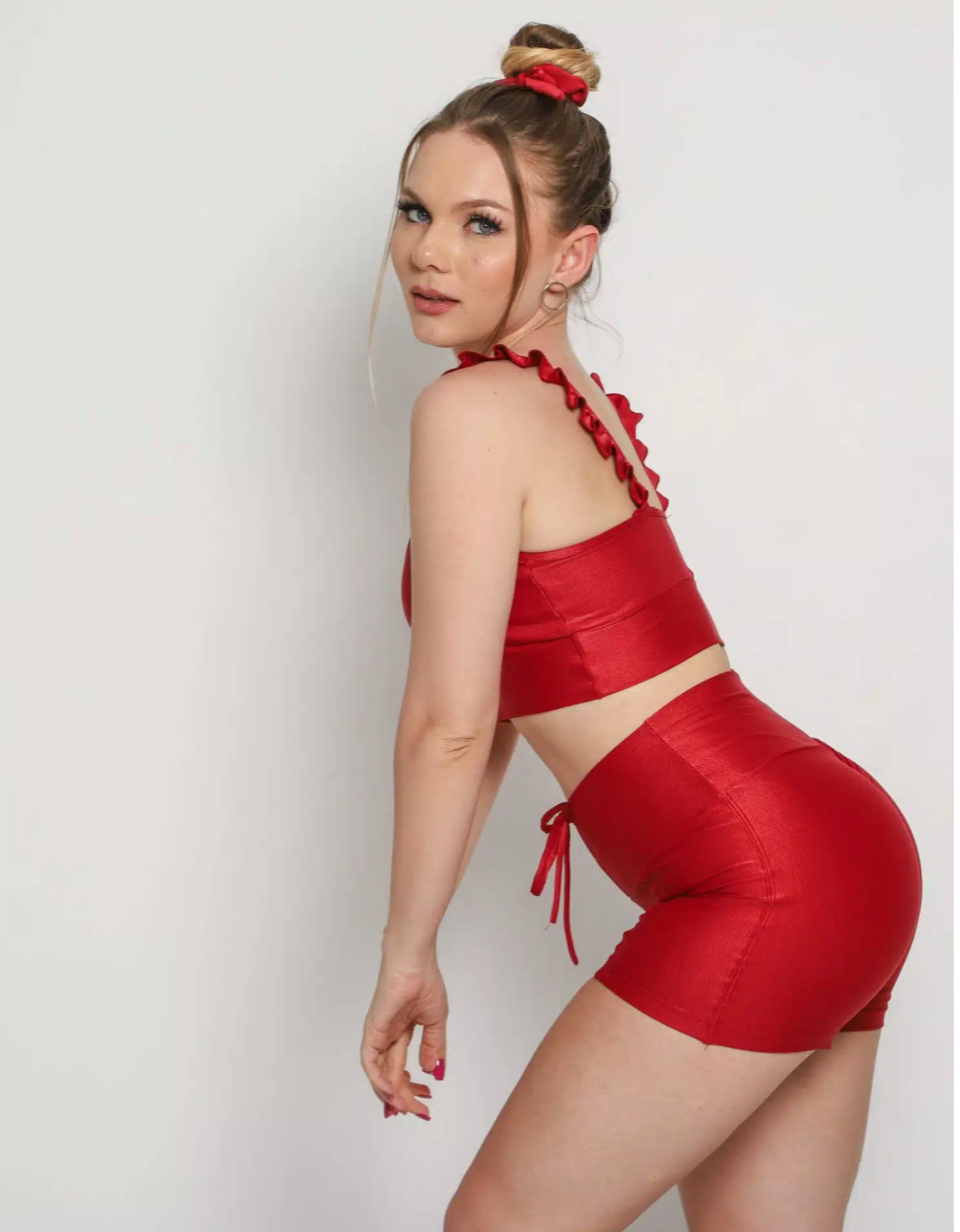 Cindy Red Biker Shorts