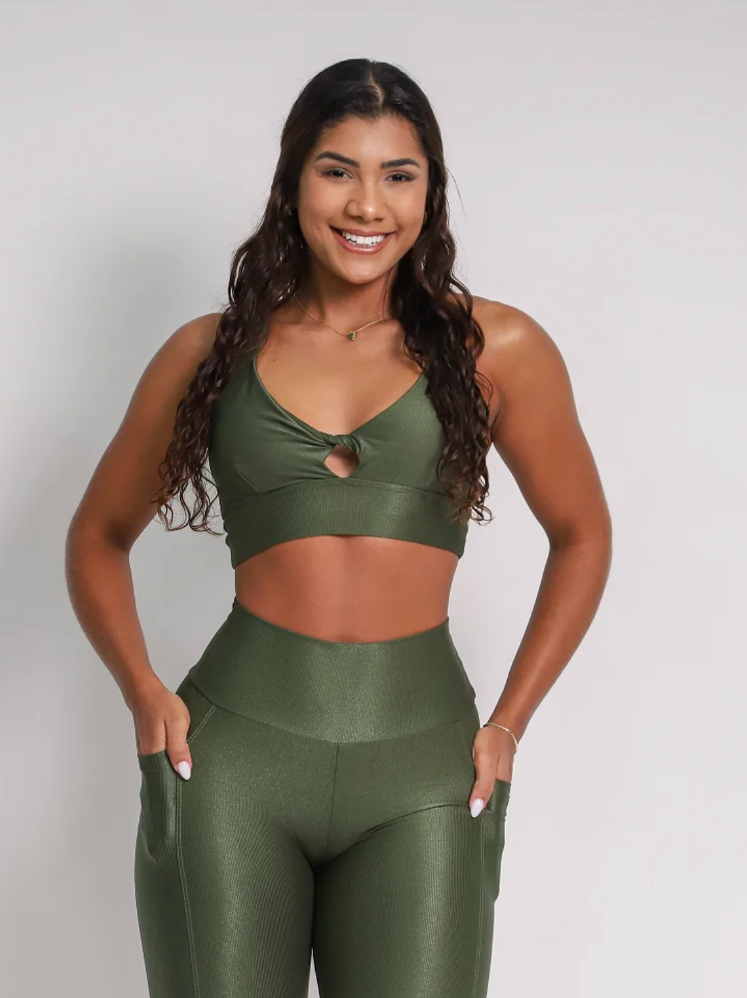 Cindy Army Green Pocket Leggings