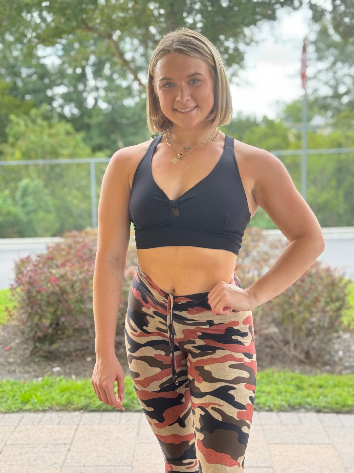 Orange Camouflage Scrunch Booty Legging