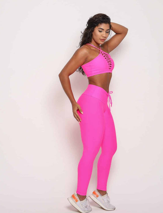 Allison Barbie Pink Scrunch Leggings