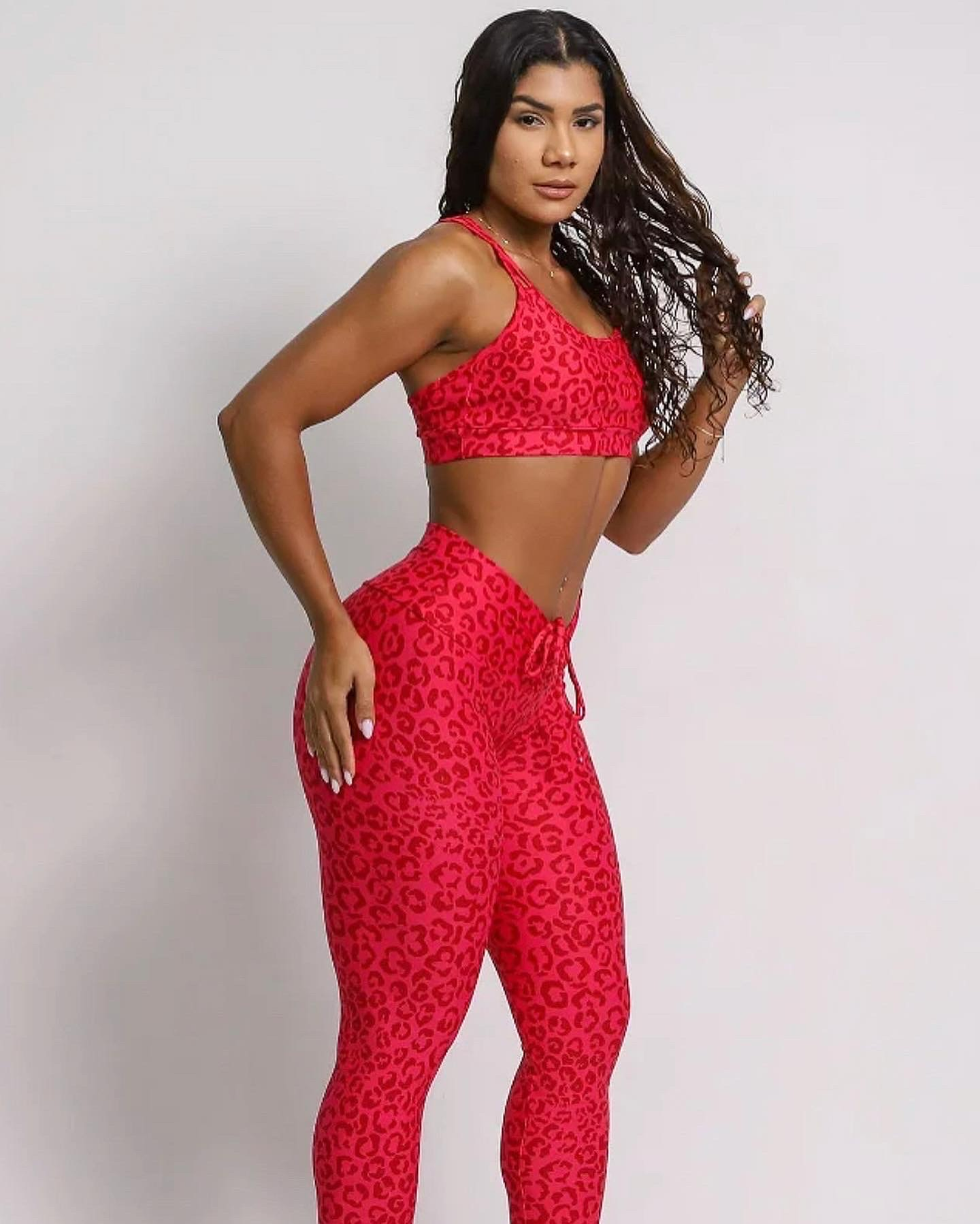 Dona Red Cheetah leggings
