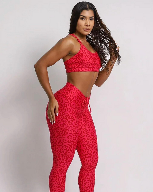 Dona Red Cheetah leggings