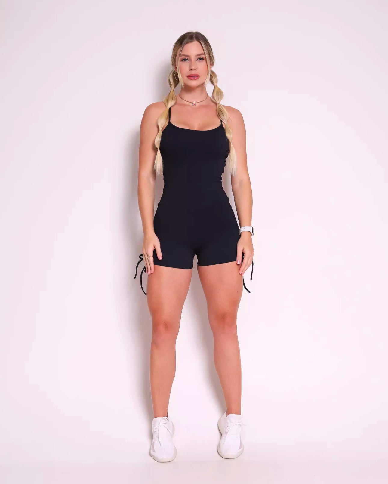 Black Compression Scrunch Romper
