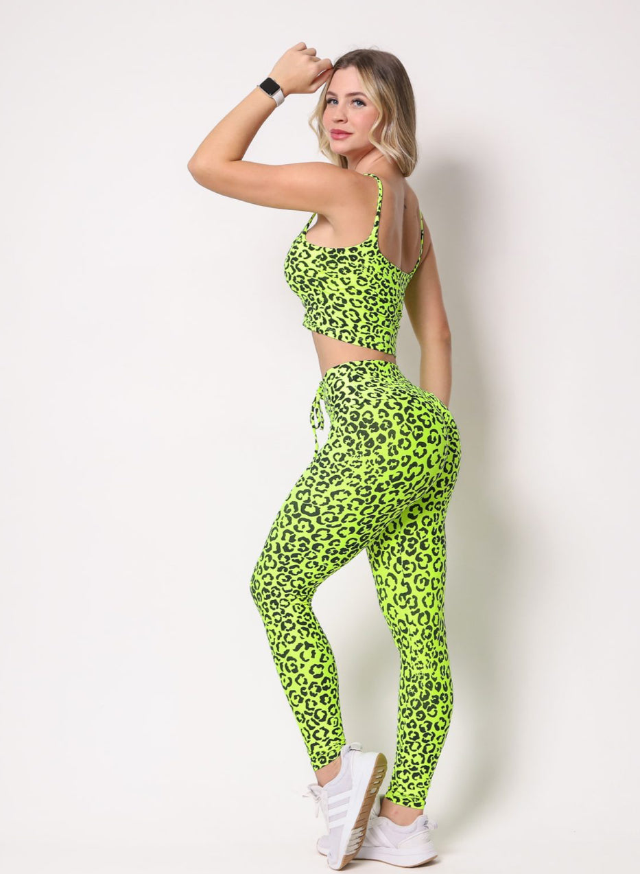 Andressa Neon Yellow Cheetah Leggings