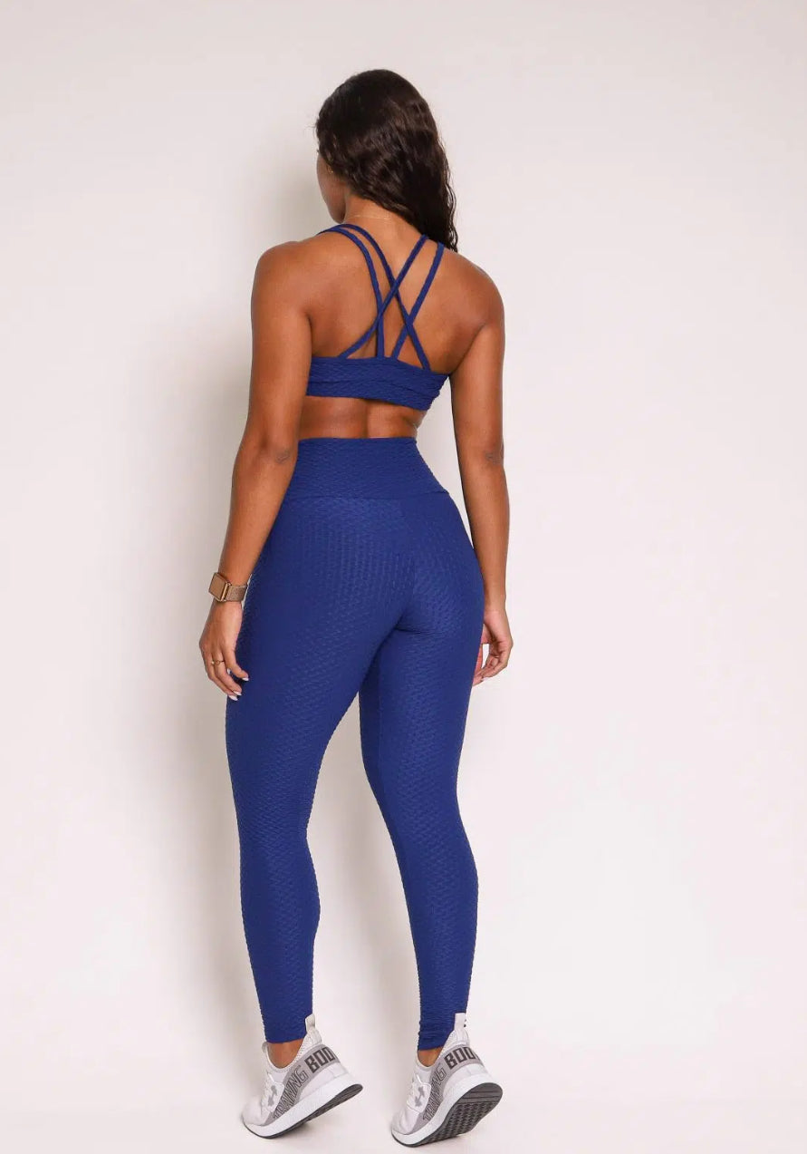 Lily Navy Soft Textured Leggings