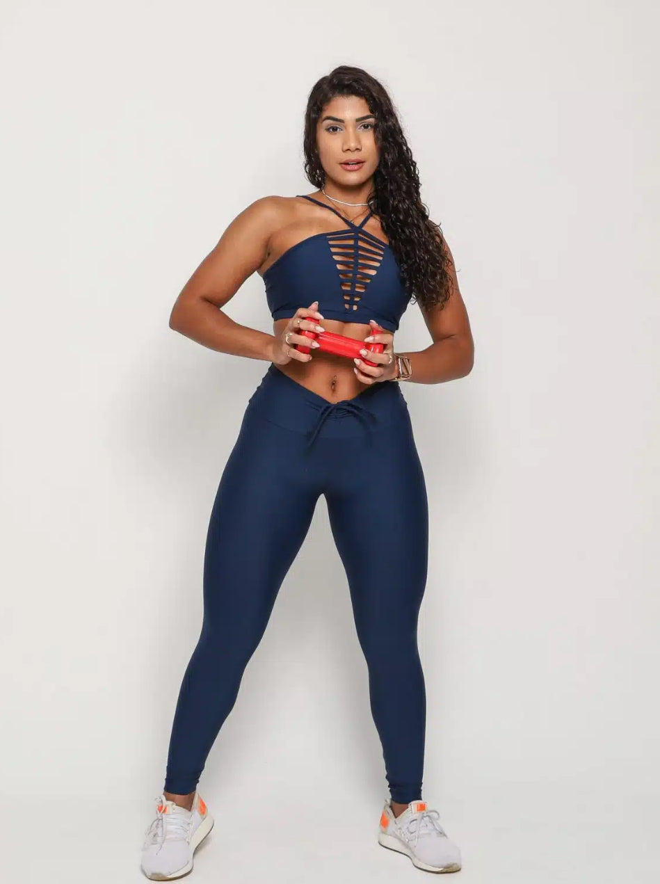 Allison Navy Scrunch Leggings