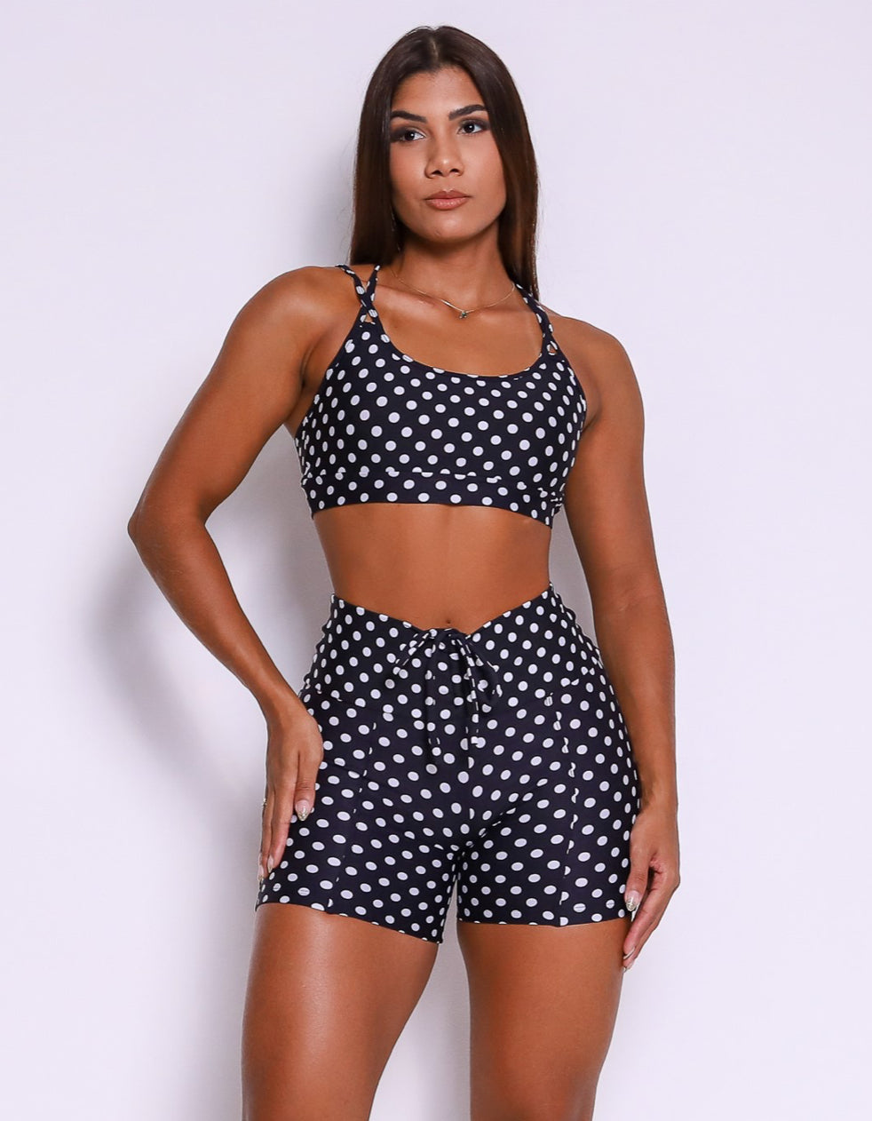 Bardot Black Polkadots Shorts Set