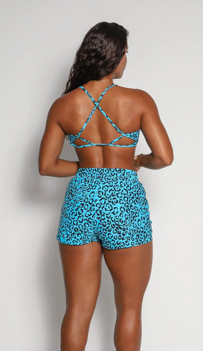 Gracen Blue Cheetah Sports Bra
