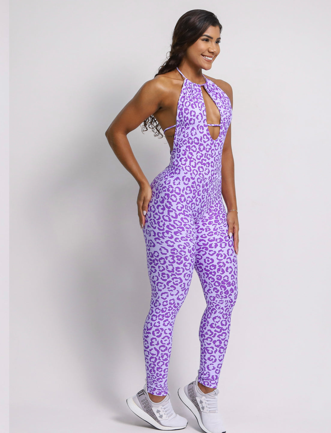 Clarissa Purple cheetah Bodysuit