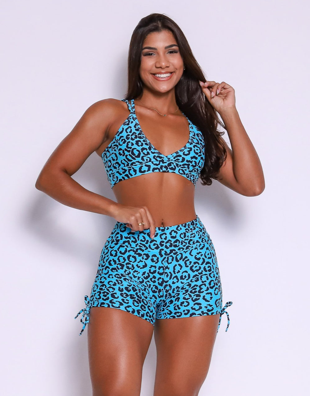 Blue Cheetah Cross Short