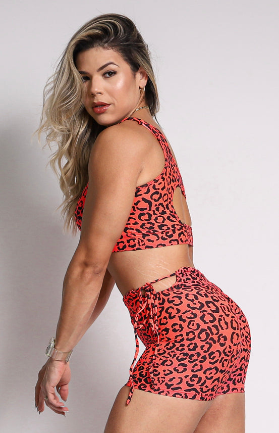 Paloma Orange Cheetah Sports Bra