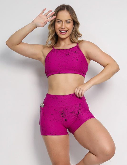 Fuchsia Pockets Shorts