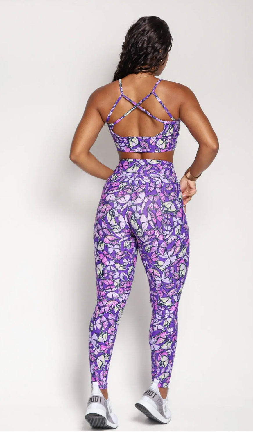 Buzios Purple Butterfly Sports Bra