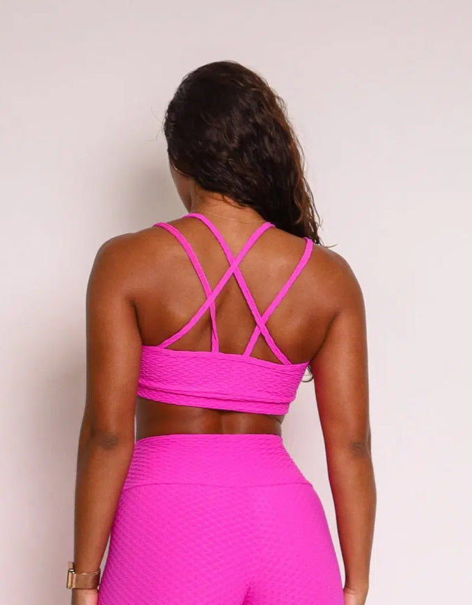 Vivi Pink Soft Textured Sports Bra