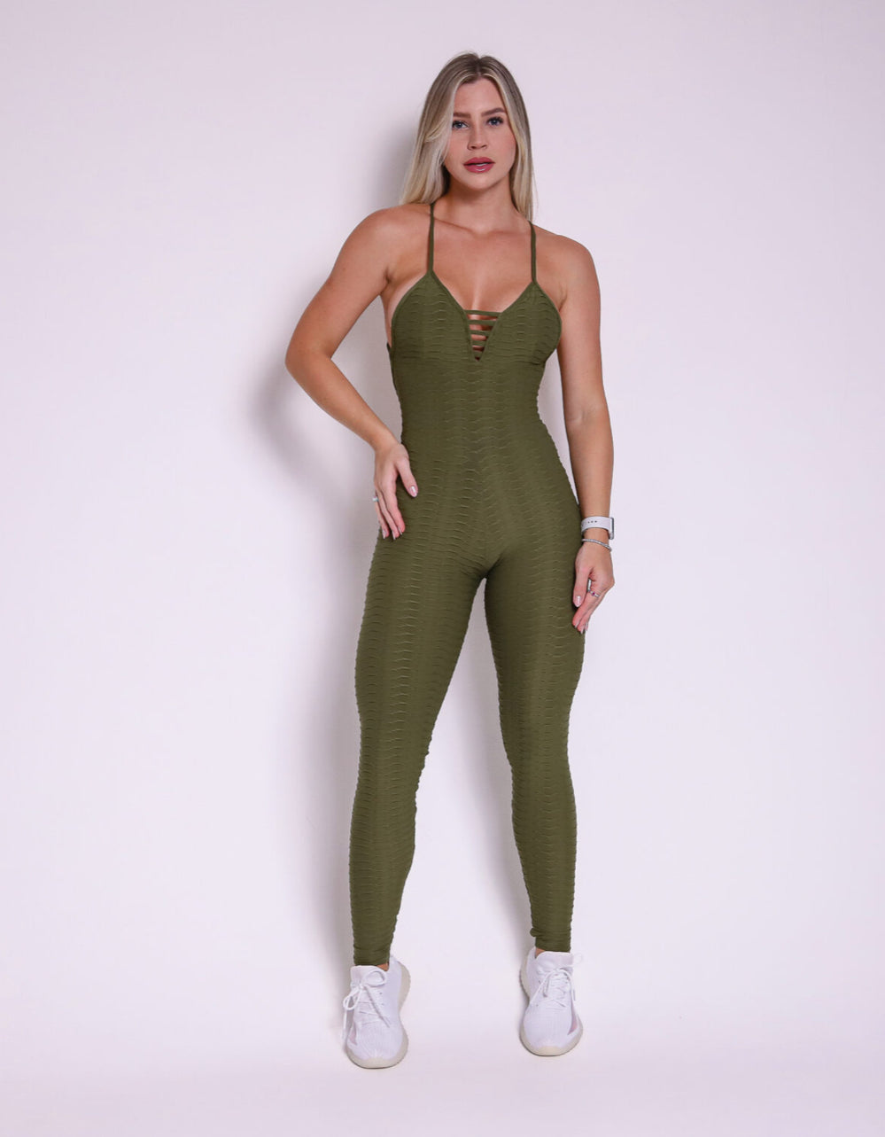 Basic Lumy Croco Texture Strappy Jumpsuit