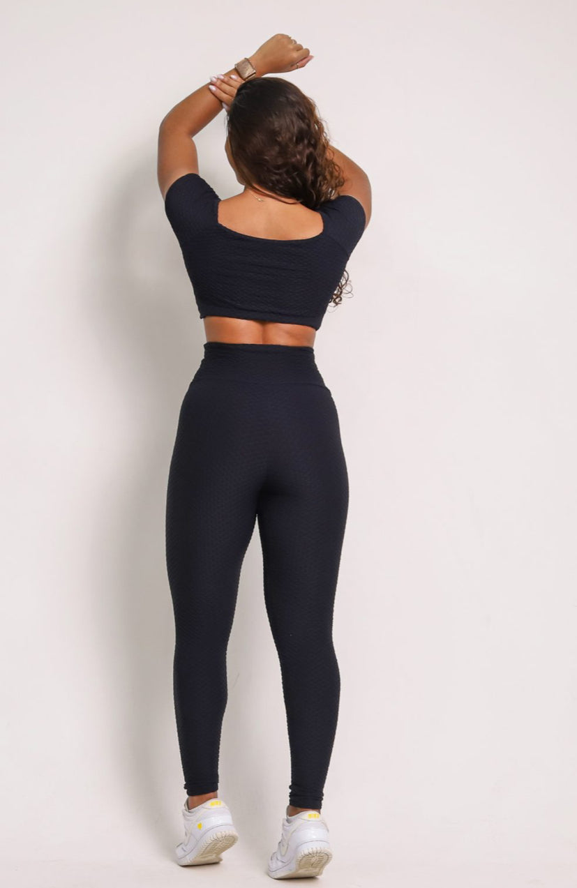 Lily Black Soft Textured Leggings