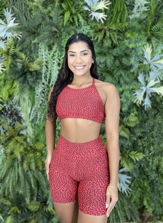 Jasmine Red Biker Shorts