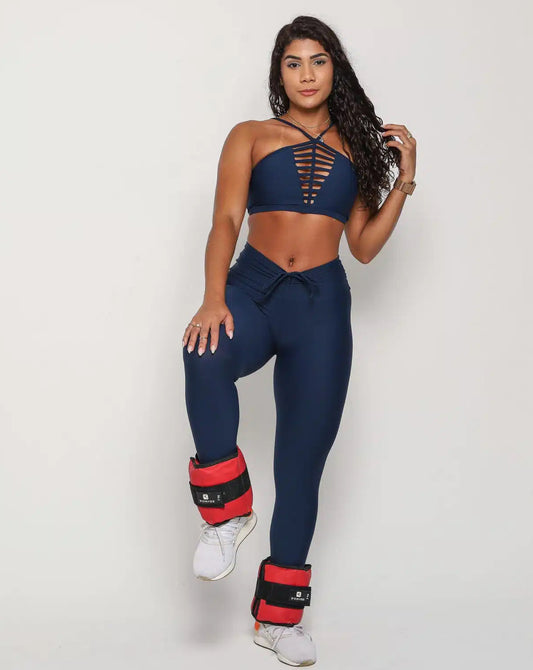 Allison Navy Scrunch Leggings