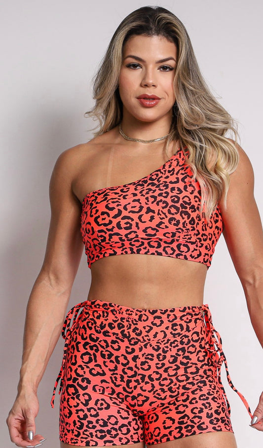Paloma Orange Cheetah Sports Bra