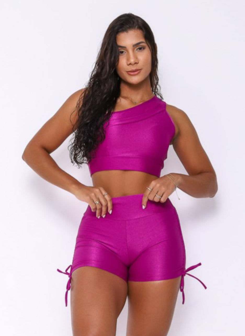 Cindy Grape Cross Shorts Set