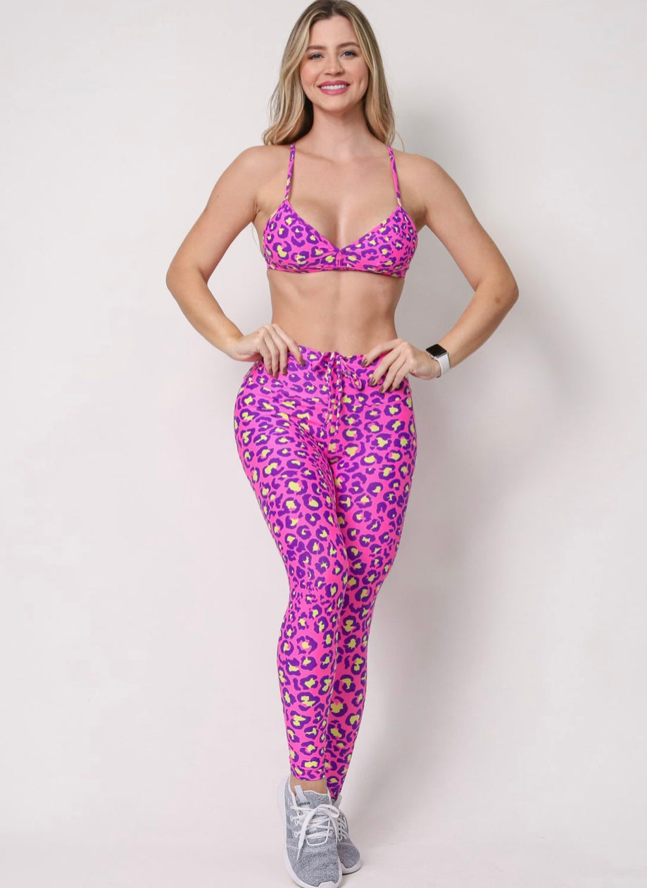 Savannah Pink Cheetah Scrunch Leggings