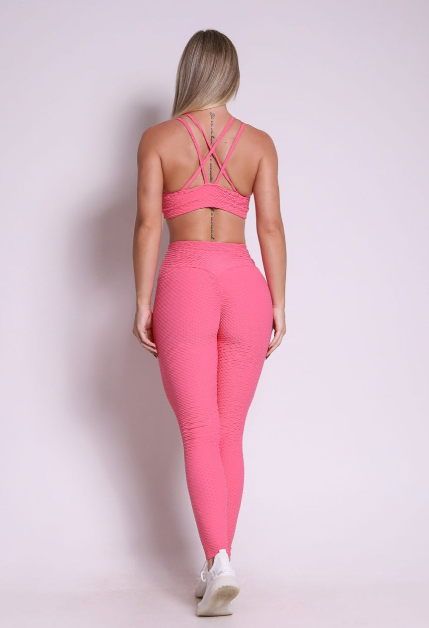 Laila Peach Soft Textured Scrunch Set