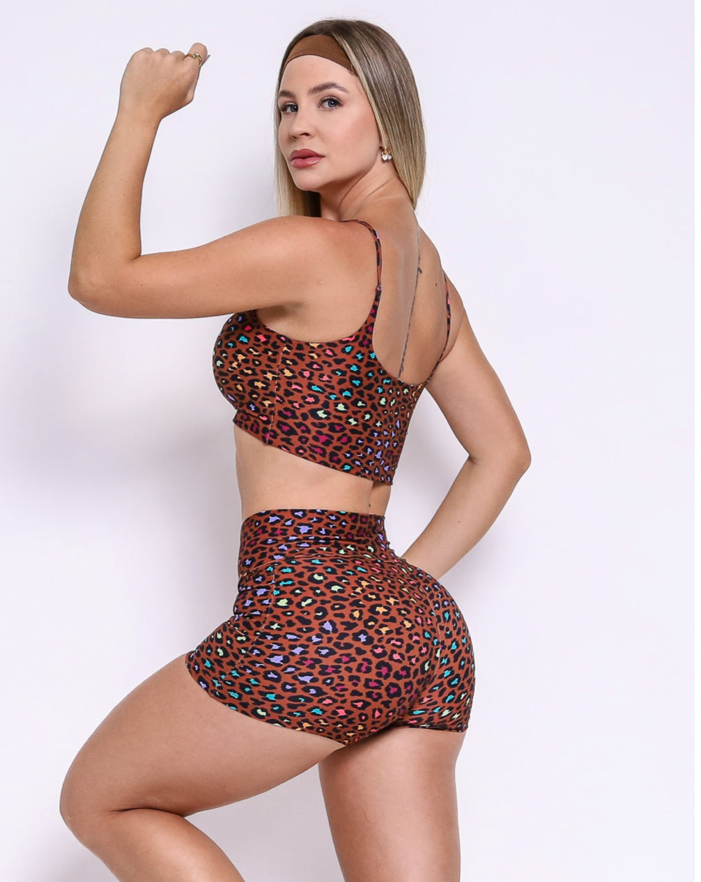 Alexandra Colorful Animal Print Shorts Set