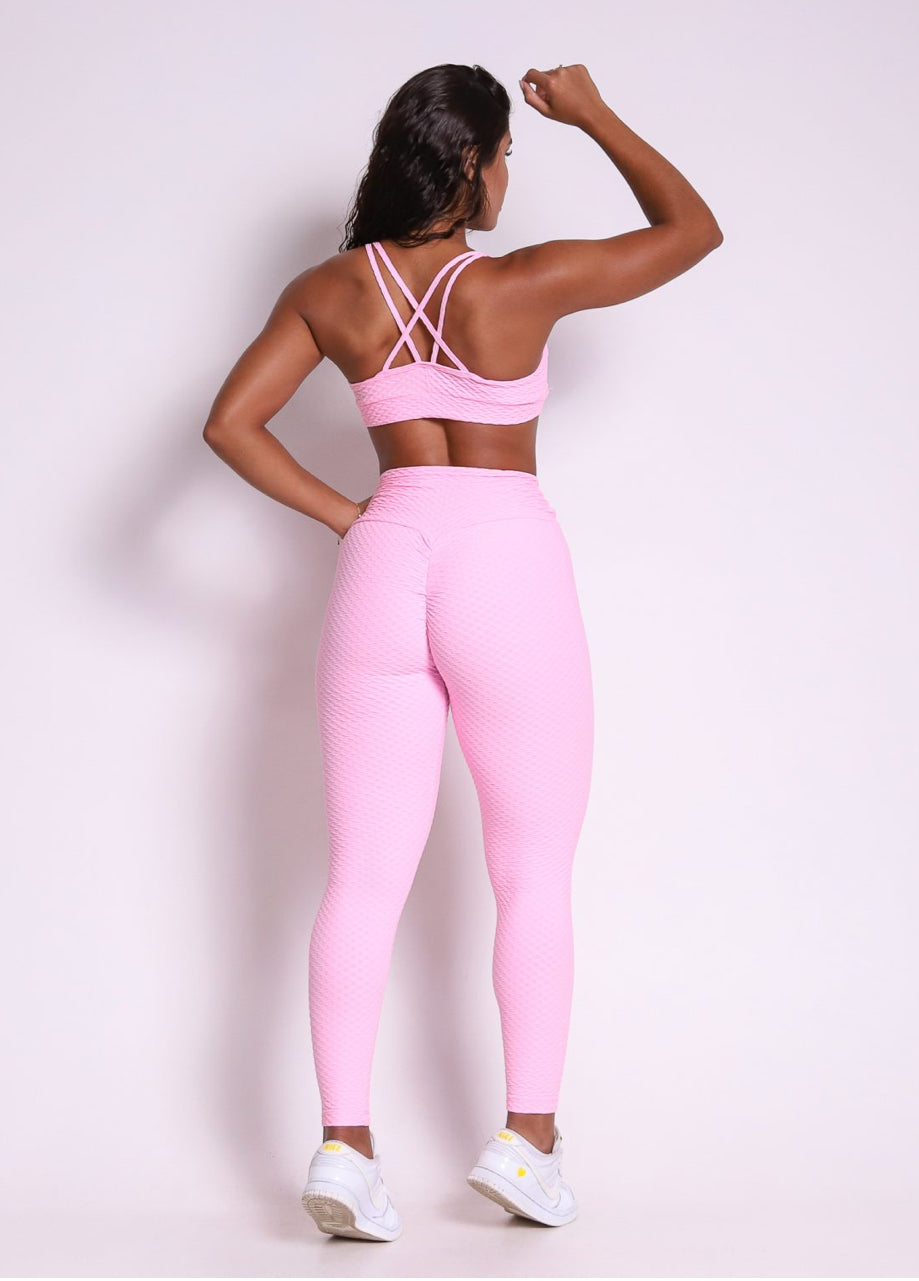 Laila Bubble Gum Soft Textured Scrunch Set