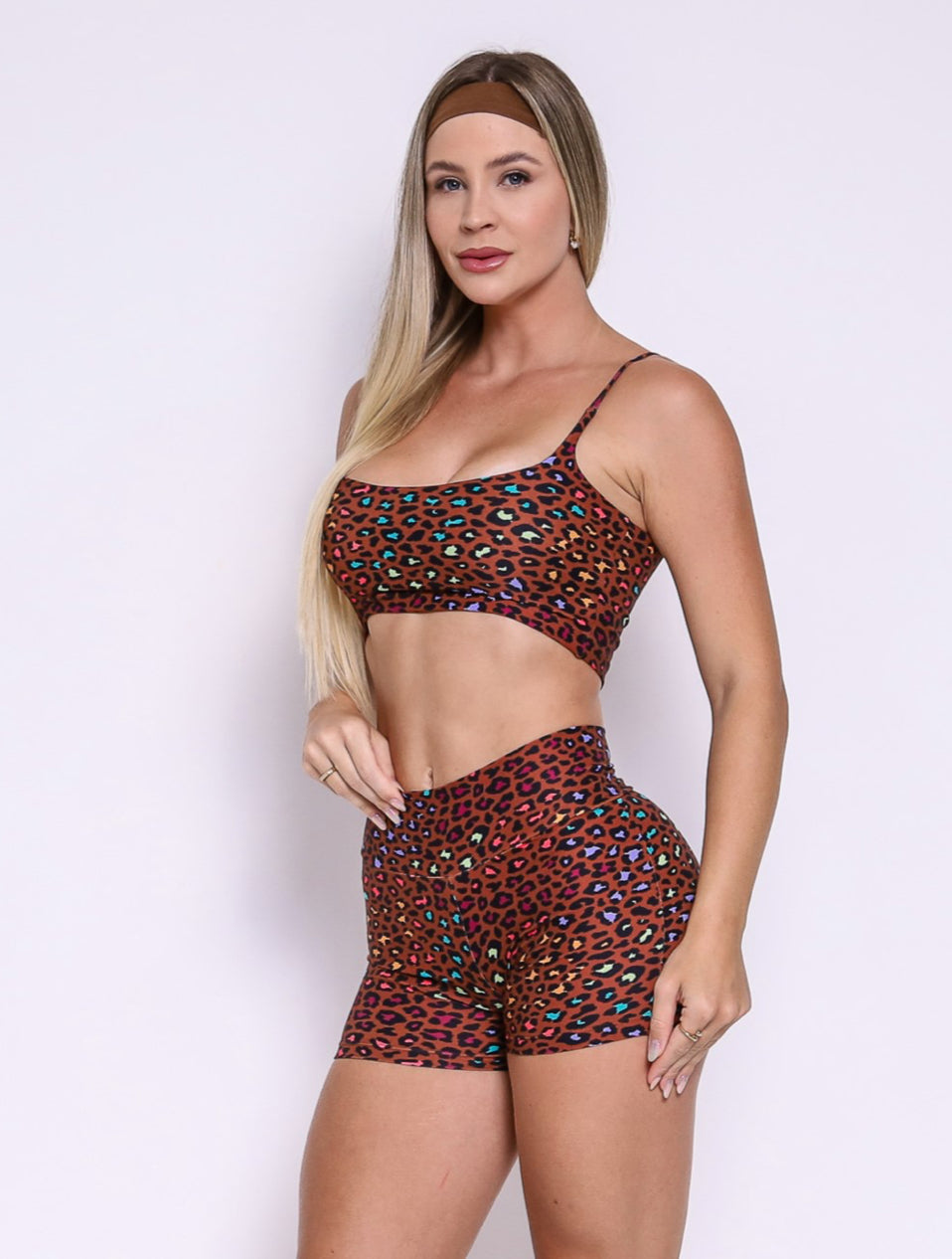 Alexandra Colorful Animal Print Shorts Set