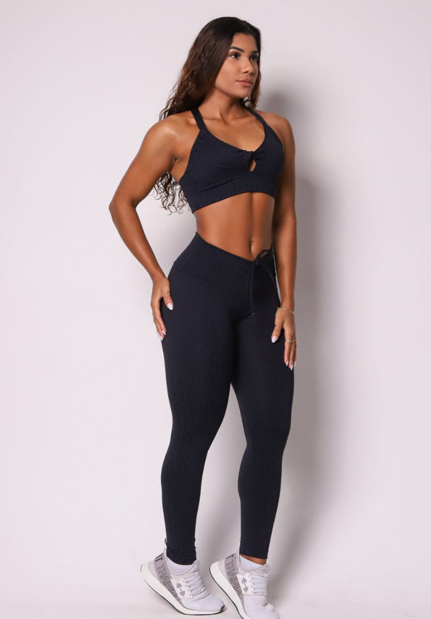 Black Tiger Scrunch Leggings