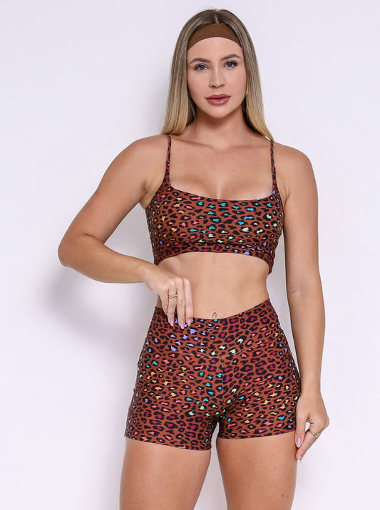 Alexandra Colorful Animal Print Shorts Set