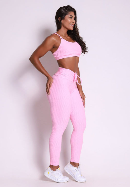 Laila Bubble Gum Soft Textured Scrunch Set