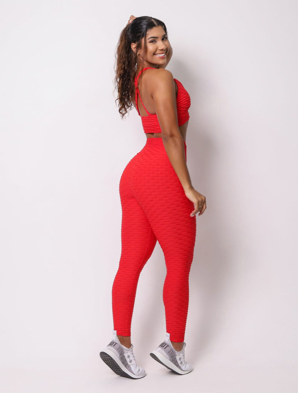 Lily Red Waves Textured Legging