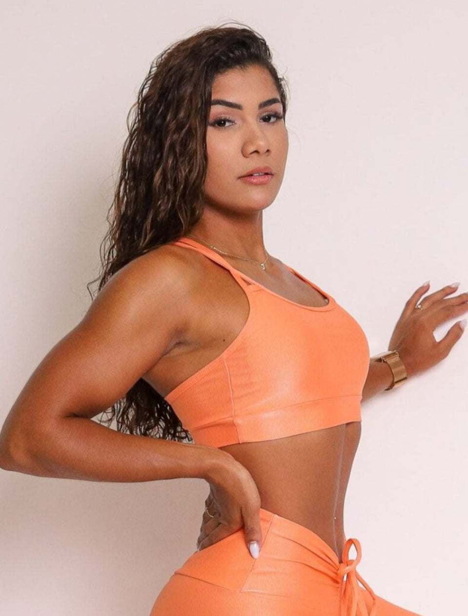 Cindy Lu Orange Sports Bra