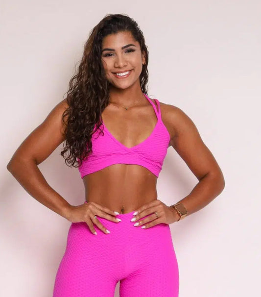 Vivi Pink Soft Textured Sports Bra
