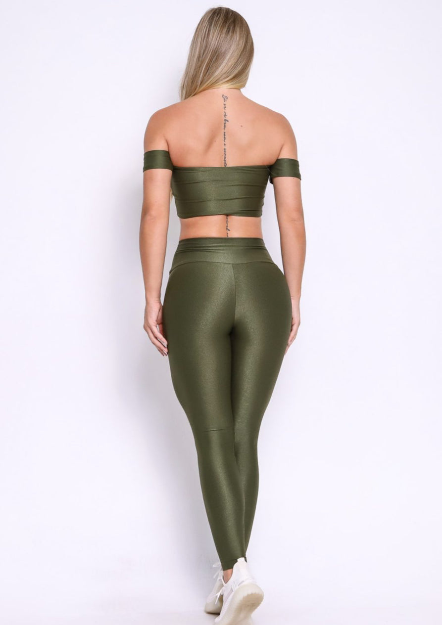 Cindy Army Green Leggings